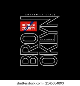 brooklyn typography for print t shirt and apparel
