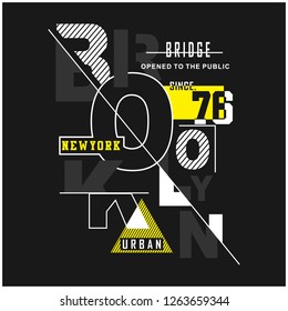 BROOKLYN typography t shirt,vector illustration