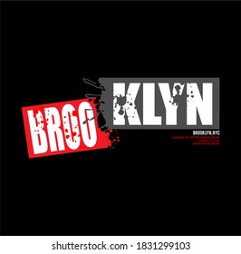 Brooklyn typography tee design vector illustration,element vintage artistic apparel product