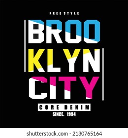 Brooklyn typography tee design vector illustration,element vintage artistic apparel product