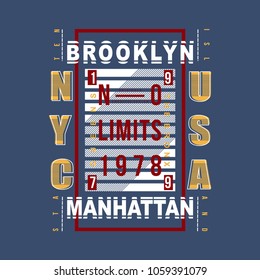 brooklyn typography tee shirt design, vector illustration for printing 