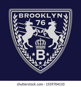 Brooklyn typography, tee shirt graphics, vectors