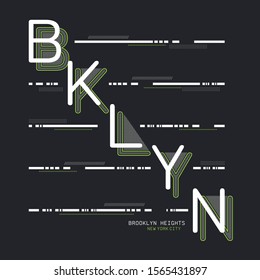 Brooklyn typography, tee shirt graphics, vectors