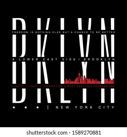 Brooklyn typography, tee shirt graphics, vectors, New York illustration