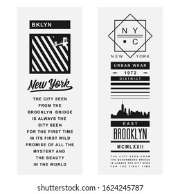 Brooklyn typography, tee shirt graphics, vectors