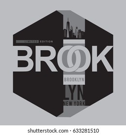 Brooklyn typography, tee shirt graphics, vectors