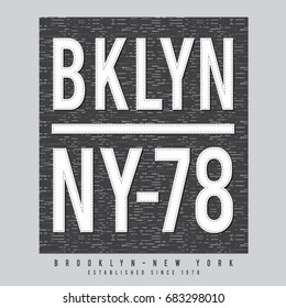 Brooklyn typography, tee shirt graphics, vectors