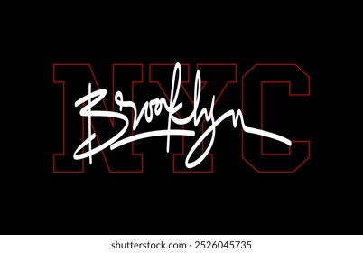 Brooklyn, typografie T-shirt print. Vector illustratie ontwerp voor mode graphics.