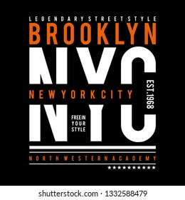 Brooklyn typography, t-shirt design graphics, vectors - Vector