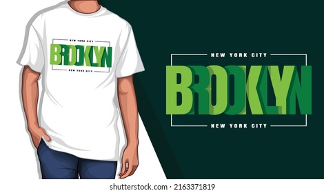 Impresión de diseño de camisetas de tipografía de Brooklyn 