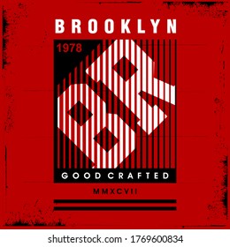 Brooklyn typography, t-shirt graphics, vectors
