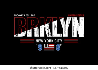 Brooklyn typography, t-shirt graphics, vectors
