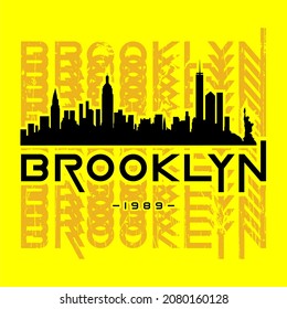 brooklyn typography, t-shirt graphics, vectors