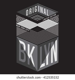 Brooklyn typography, t-shirt graphics, vectors