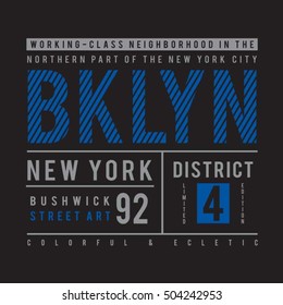 Brooklyn typography, t-shirt graphics, vectors         