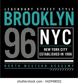 Brooklyn typography, t-shirt graphics, vectors