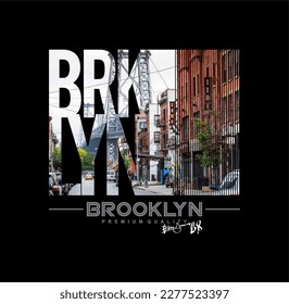 brooklyn typography urban style t shirt