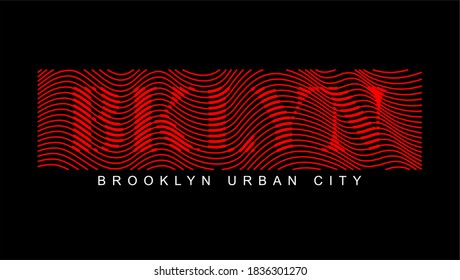 BROOKLYN typography vector illustration for t-shirt Print graphics