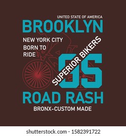 brooklyn - united state of america, original typography, t-shirt graphics, vectors