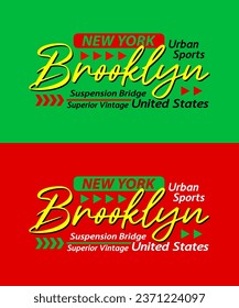 Brooklyn urban calligraphy typeface superior vintage, typography, for t-shirt, posters, labels, etc.