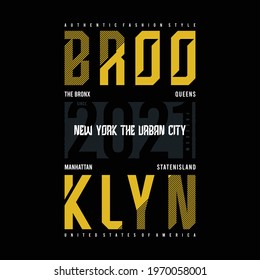 Brooklyn urban city typography design t shirt print vector