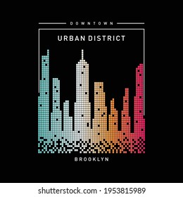 Brooklyn urban district typography design,for t-shirt graphics, vector illustration