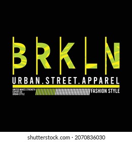 Brooklyn Urban Street Apparel Lettering Typography Design For Tshirt Print Vector Illustration