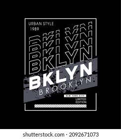 Brooklyn urban style line vector typography t shirt graphics print