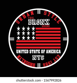 brooklyn urban style typography design t shirt, vector illustration, vector graphic design