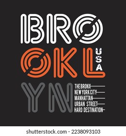 brooklyn usa design typography vector illustration for print
