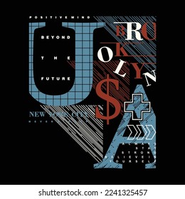 brooklyn, usa lettering abstract graphic, typography vector, t shirt design illustration, good for ready print, and other use
