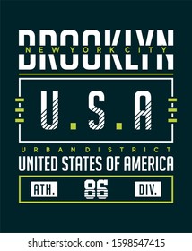 Brooklyn u.s.a typography design vector illustration ready for print on tee, poster and other uses.