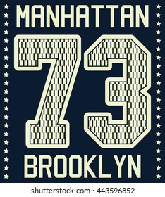 Brooklyn varsity sport typography, t-shirt graphics, vectors