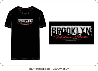 Brooklyn, diseño de ilustración tipográfica de Vector para imprimir camisetas