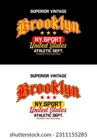 Brooklyn vintage college varsity design, vector illustration
