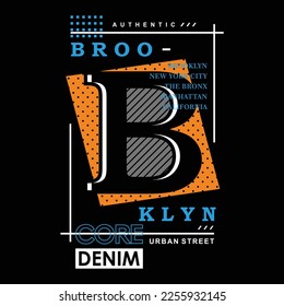 Brooklyn vintage design typography, designs for t shirts, vector illustration