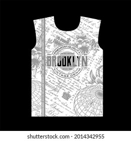 brooklyn vintage pattern tshirt design