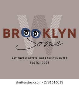 Brooklyn W T-shirt Graphics Design for Print With HD Sheet Work Logo...
