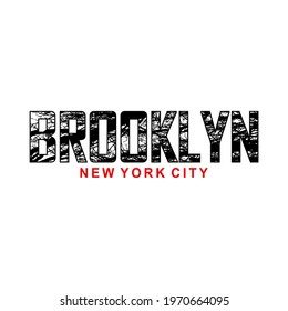 BROOKLYN WORD DESIGN ABSTRACT TEXTURE FONT, T SHIRT DESIGN PRINT.