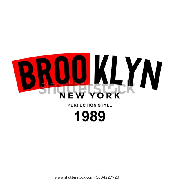 Brooklyn Words Design Typography Illustration T Stock Vector (Royalty
