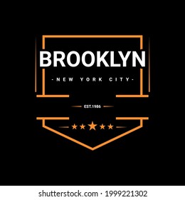 Brooklyn writing design, suitable for screen printing t-shirts, clothes, jackets and others