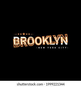 Brooklyn writing design, suitable for screen printing t-shirts, clothes, jackets and others