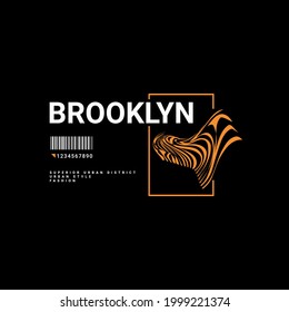 Brooklyn writing design, suitable for screen printing t-shirts, clothes, jackets and others