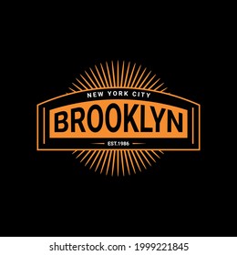 Brooklyn writing design, suitable for screen printing t-shirts, clothes, jackets and others