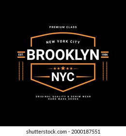 Brooklyn writing design, suitable for screen printing t-shirts, clothes, jackets and others