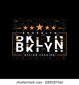 Brooklyn writing design, suitable for screen printing t-shirts, clothes, jackets and others