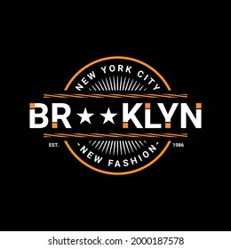 Brooklyn writing design, suitable for screen printing t-shirts, clothes, jackets and others