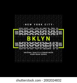 Brooklyn writing design, suitable for screen printing t-shirts, clothes, jackets and others