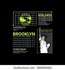 Brooklyn writing design, suitable for screen printing t-shirts, clothes, jackets and others