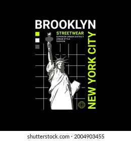 Brooklyn writing design, suitable for screen printing t-shirts, clothes, jackets and others